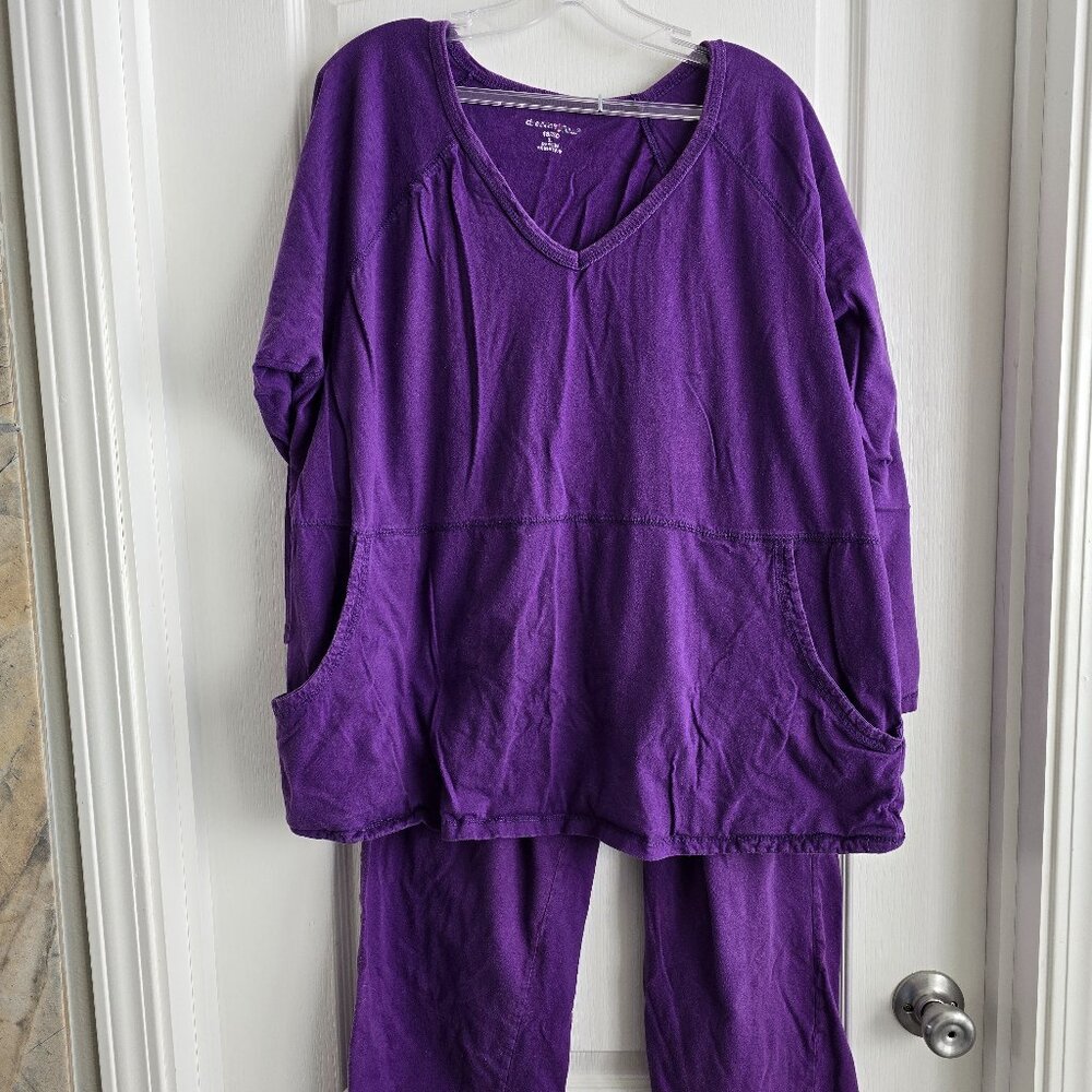 Women's Front Pouch Pocket Long Sleeve PJ's